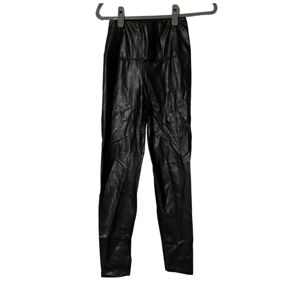 Wilfred Free Faux Leather Black Leggings Women’s Medium Stretch Vegan Leather P - Picture 1 of 6